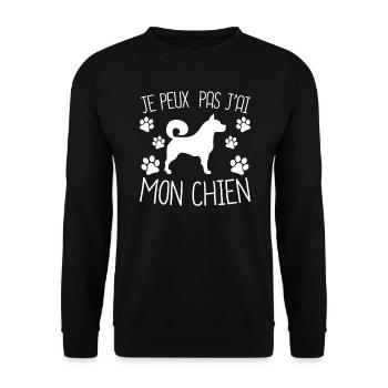 Je Peux Pas J'Ai Mon Chien - Sweat-shirt Unisexe - noir - Devant - Alina (178cm) & Michal (187cm)