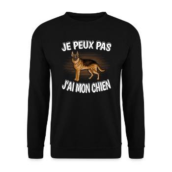 Je Peux Pas J'Ai Mon Chien - Sweat-shirt Unisexe - noir - Devant - Alina (178cm) & Michal (187cm)