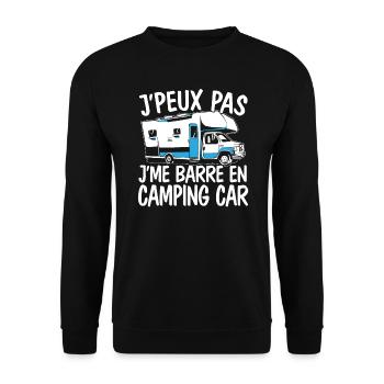 Je Peux Pas J'Me Barre En Camping Car - Sweat-shirt Unisexe - noir - Devant - Alina (178cm) & Michal (187cm)