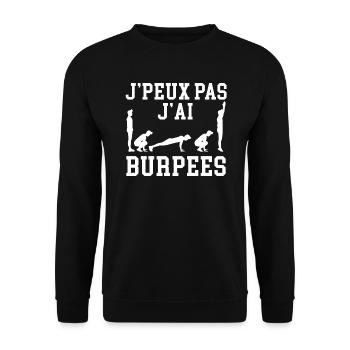 Je Peux Pas J'Ai Burpees - Sweat-shirt Unisexe - noir - Devant - Alina (178cm) & Michal (187cm)
