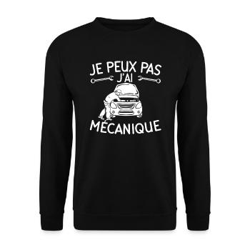 Je Peux Pas J'Ai Mécanique - Sweat-shirt Unisexe - noir - Devant - Alina (178cm) & Michal (187cm)