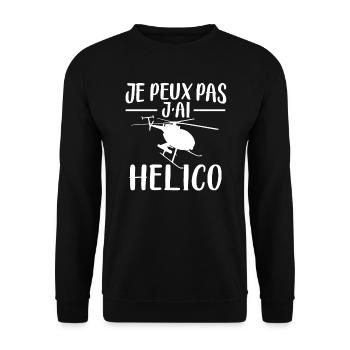 Je Peux Pas J'Ai Helico - Sweat-shirt Unisexe - noir - Devant - Alina (178cm) & Michal (187cm)