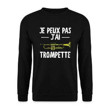 Je Peux Pas J'ai Trompette - Sweat-shirt Unisexe - noir - Devant - Alina (178cm) & Michal (187cm)
