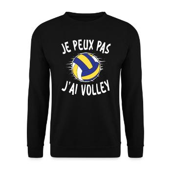 Je Peux Pas J'Ai Volley - Sweat-shirt Unisexe - noir - Devant - Alina (178cm) & Michal (187cm)