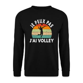 Je Peux Pas J'Ai Volley - Sweat-shirt Unisexe - noir - Devant - Alina (178cm) & Michal (187cm)