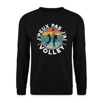 Je Peux Pas J'Ai Volley - Sweat-shirt Unisexe - noir - Devant - Alina (178cm) & Michal (187cm)