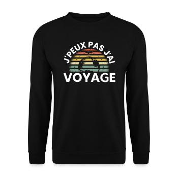 Je Peux Pas J'Ai Voyage - Sweat-shirt Unisexe - noir - Devant - Alina (178cm) & Michal (187cm)