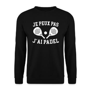 Je Peux Pas J'Ai Padel - Sweat-shirt Unisexe - noir - Devant - Alina (178cm) & Michal (187cm)