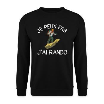 Je Peux Pas J'ai Rando - Sweat-shirt Unisexe - noir - Devant - Alina (178cm) & Michal (187cm)