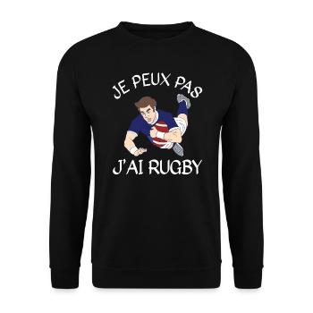 Je Peux Pas J'ai Rugby - Sweat-shirt Unisexe - noir - Devant - Alina (178cm) & Michal (187cm)