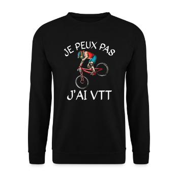 Je Peux Pas J'Ai VTT - Sweat-shirt Unisexe - noir - Devant - Alina (178cm) & Michal (187cm)