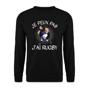 Je Peux Pas J'ai Rugby - Sweat-shirt Unisexe - noir - Devant - Alina (178cm) & Michal (187cm)