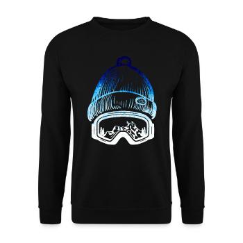 SKI Winter Sports Beanie - blue Snow Edition *** - Unisex Sweatshirt - black - Front - Alina (178cm) & Michal (187cm)