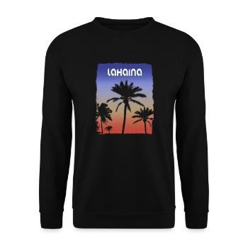 Lahaina Maui Hawaii Sunset Vacation Souvenir Palm - Sweat-shirt Unisexe - noir - Devant - Alina (178cm) & Michal (187cm)
