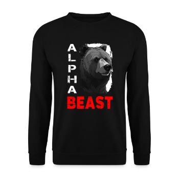 Alpha Animal Fierce Grizzly Bear - Anime Shirt - Unisex Sweatshirt - black - Front - Alina (178cm) & Michal (187cm)