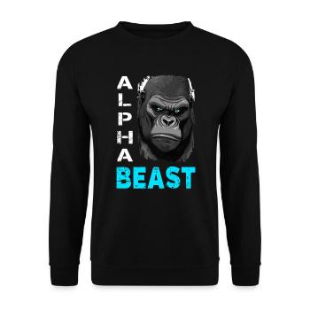Alpha Animal Powerful Gorilla - Anime Shirt - Unisex Sweatshirt - black - Front - Alina (178cm) & Michal (187cm)