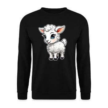 Niedliches kleines Lamm - Unisex Pullover - Schwarz - Vorne - Alina (178cm) & Michal (187cm)