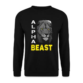 Alpha Animal Majestic Lion - Anime Shirt - Unisex Sweatshirt - black - Front - Alina (178cm) & Michal (187cm)
