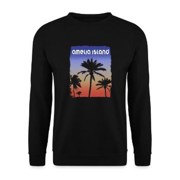 Amelia Island Florida Sonnenuntergang Urlaub Souvenir - Unisex Pullover - Schwarz - Vorne - Alina (178cm) & Michal (187cm)
