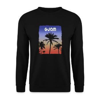 Guam Sunset Vacation Souvenir Palm Tree - Unisex Sweatshirt - black - Front - Alina (178cm) & Michal (187cm)