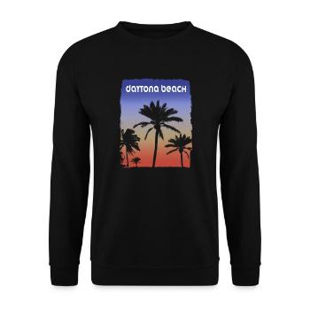 Daytona Beach Florida Sonnenuntergang Urlaubssouvenir - Unisex Pullover - Schwarz - Vorne - Alina (178cm) & Michal (187cm)