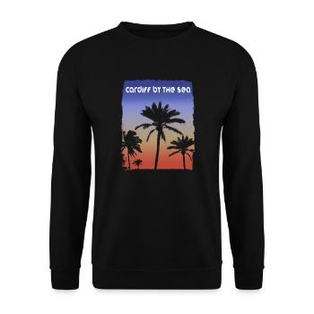 Cardiff By The Sea Urlaub bei Sonnenuntergang in Kalifornien - Unisex Pullover - Schwarz - Vorne - Alina (178cm) & Michal (187cm)