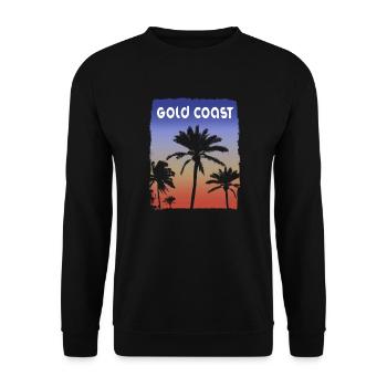 Gold Coast Australia Sunset Vacation Souvenir - Unisex Sweatshirt - black - Front - Alina (178cm) & Michal (187cm)