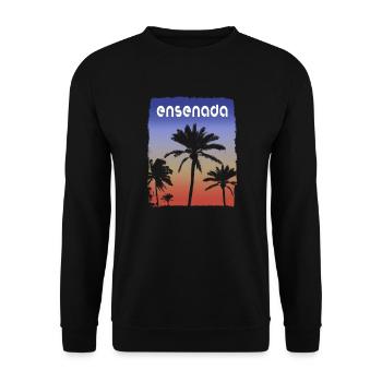 Ensenada Mexico Sunset Vacation Souvenir Palm Tree - Unisex Sweatshirt - black - Front - Alina (178cm) & Michal (187cm)