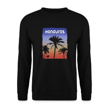 Honduras coucher de soleil vacances Souvenir palmier - Sweat-shirt Unisexe - noir - Devant - Alina (178cm) & Michal (187cm)