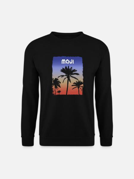 Maui Hawaii Sonnenuntergang Urlaub Souvenir Palme - Unisex Pullover - Schwarz