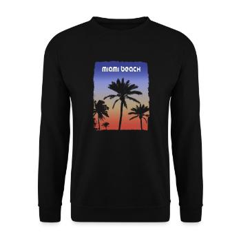 Miami Beach Floride coucher de soleil vacances Souvenir Palm - Sweat-shirt Unisexe - noir - Devant - Alina (178cm) & Michal (187cm)