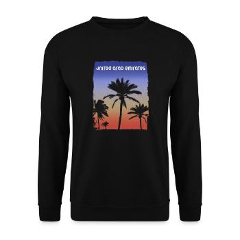 Émirats arabes unis Souvenir de vacances au coucher du soleil - Sweat-shirt Unisexe - noir - Devant - Alina (178cm) & Michal (187cm)