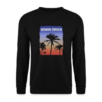 Waikiki Beach Oahu Hawaii Sunset Vacation - Unisex Sweatshirt - black - Front - Alina (178cm) & Michal (187cm)