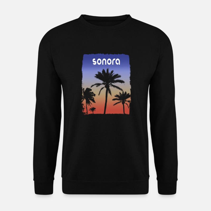 Sonora Mexique coucher de soleil vacances Souvenir palmier - Sweat-shirt Unisexe - noir