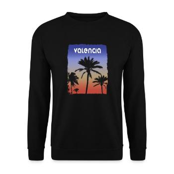 Valence Espagne Coucher De Soleil Vacances Souvenir Palmier - Sweat-shirt Unisexe - noir - Devant - Alina (178cm) & Michal (187cm)