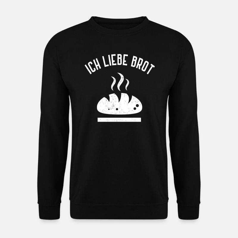 Ich Liebe Brot Bäcker Brotliebe Backen Hobbybäcker - Unisex Pullover - Schwarz