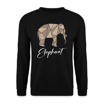 Elephant Geometric - Unisex Sweatshirt - black - Front - Alina (178cm) & Michal (187cm)