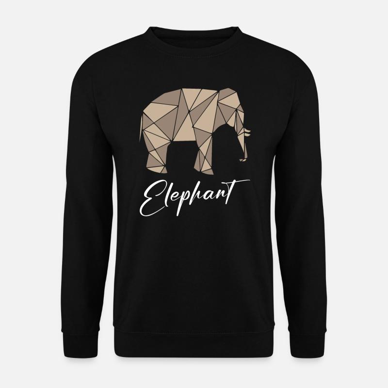 Elephant Geometric - Unisex Pullover - Schwarz