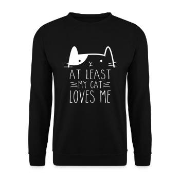 Au moins mon chat m'aime - Sweat-shirt Unisexe - noir - Devant - Alina (178cm) & Michal (187cm)