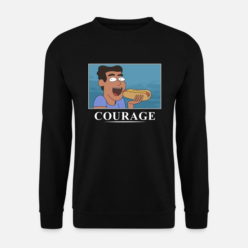 Rick And Morty Courage Is Eating A Hot Dog - Unisextröja - svart