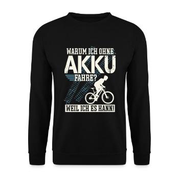 MTB Mountainbike Mountainbiker Spruch - Unisex Pullover - Schwarz - Vorne - Alina (178cm) & Michal (187cm)