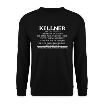 Kellner Definition Fun - Unisex Pullover - Schwarz - Vorne - Alina (178cm) & Michal (187cm)