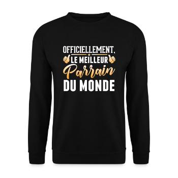 officiellement le meilleur parrain du monde cadeau - Sweat-shirt Unisexe - noir - Devant - Alina (178cm) & Michal (187cm)
