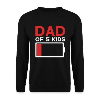DAD OF 5 KIDS DAD FIVE KIDS - Unisex Sweatshirt - black - Front - Alina (178cm) & Michal (187cm)