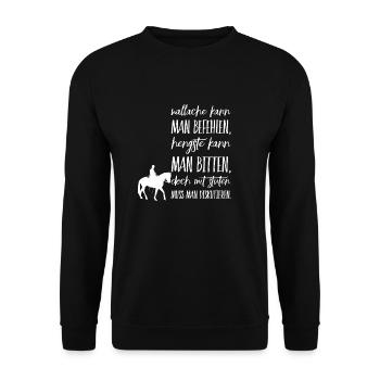 Pferdeliebe - Unisex Pullover - Schwarz - Vorne - Alina (178cm) & Michal (187cm)