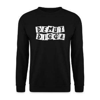 Demut Digga - Unisex Pullover - Schwarz - Vorne - Alina (178cm) & Michal (187cm)