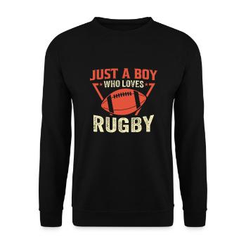 Juste un garçon qui aime le rugby - Sweat-shirt Unisexe - noir - Devant - Alina (178cm) & Michal (187cm)