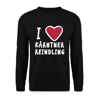 Kärntner Reindling / I love I heart Herz Kärnten - Unisex Pullover - Schwarz - Vorne - Alina (178cm) & Michal (187cm)