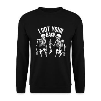 Skull Horror Halloween Gift - Unisex Sweatshirt - black - Front - Alina (178cm) & Michal (187cm)