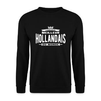 Meilleur Hollandais du monde - Sweat-shirt Unisexe - noir - Devant - Alina (178cm) & Michal (187cm)